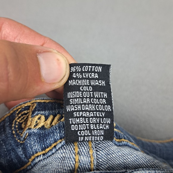 Y2K Southpole Jeans Womens 9 Low Rise Bootcut Light Blue Denim Patches Vintage‎ - Picture 4 of 13